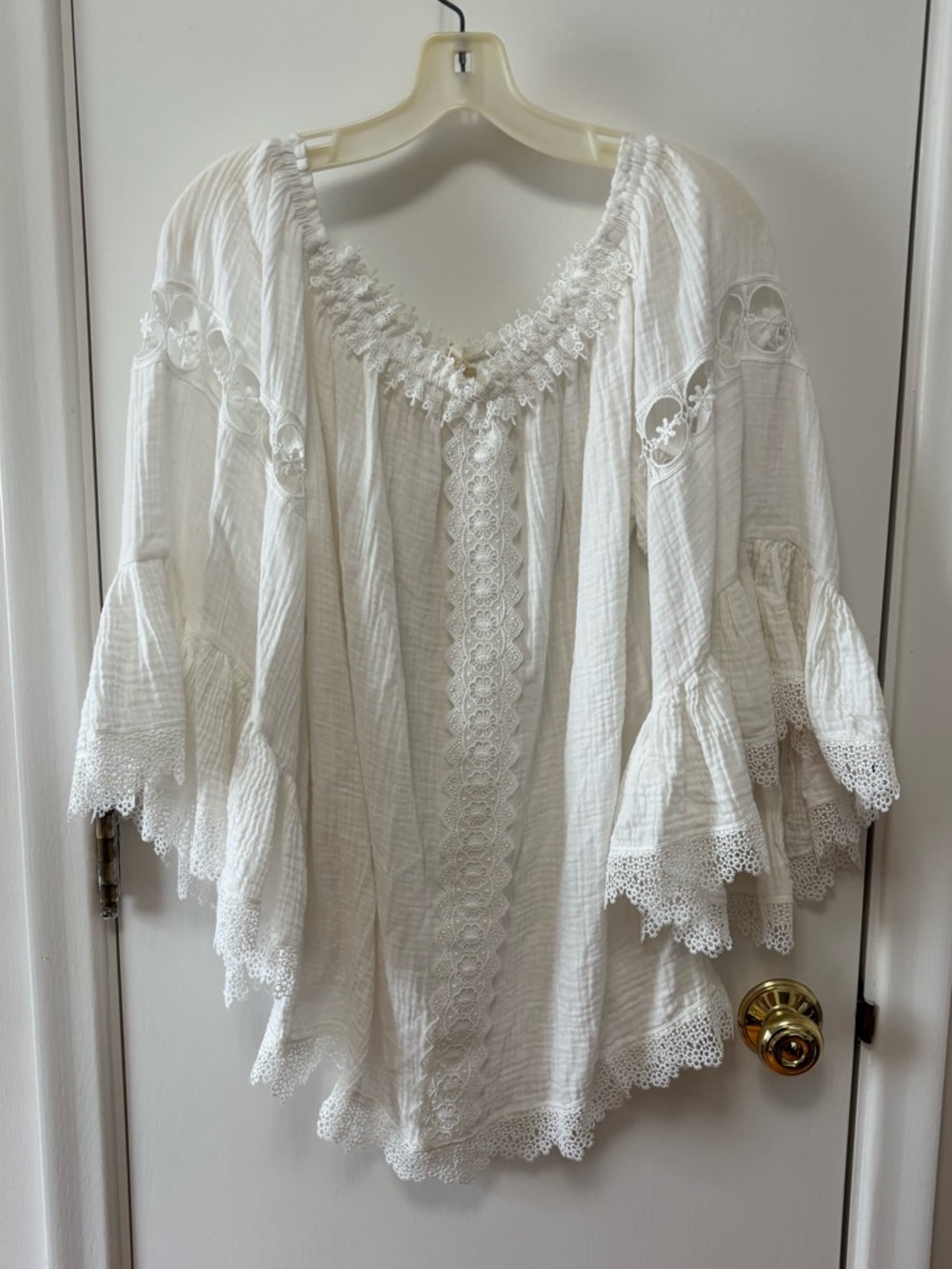 Surf Gypsy Med Crochet Peasant Tunic/cover up, bohemian, fairy, cottage, beach